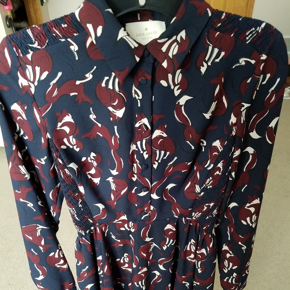 💖 Kate Spade Foxes Smocked Dress *Like New*